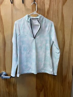Peter Millar Mint-Aqua Tie-Dye Quarter-Zip Pullover